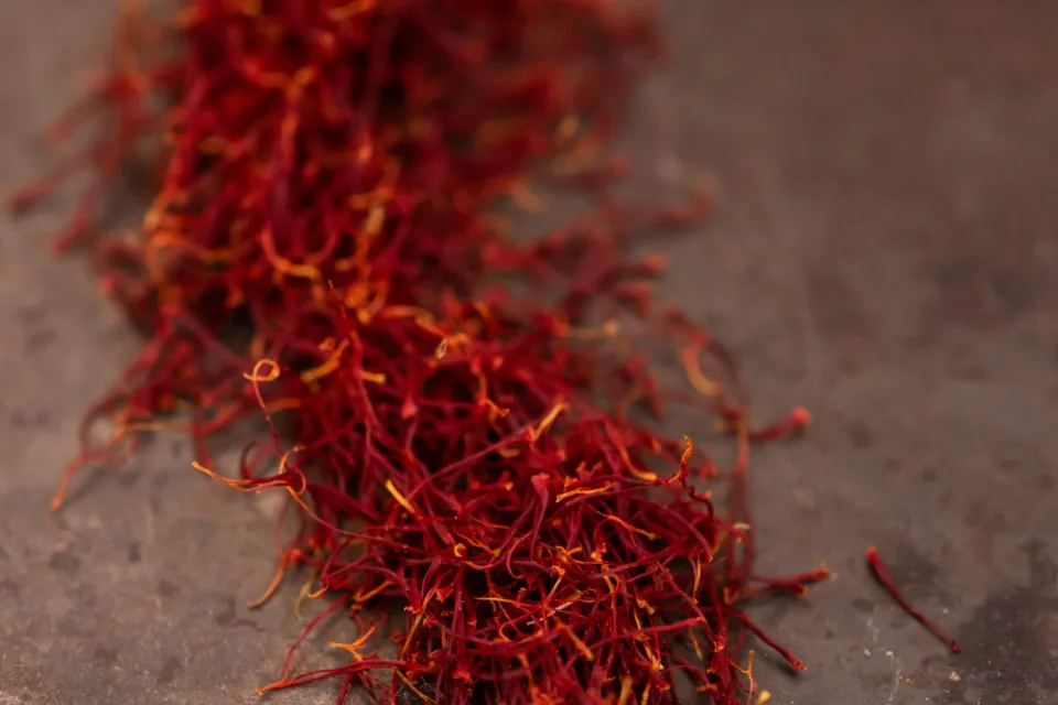 Saffron threads, one of the botanical ingredients used in 8848 Herbs delay cream